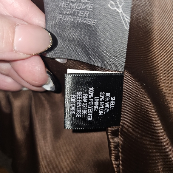 Croft & Barrow Dark Brown Pea Coat - Picture 5 of 9